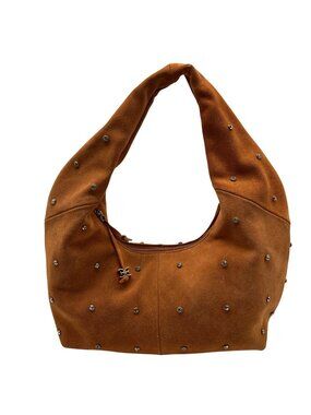 Sam Edelman Faren Rhinestone Medium Rust Suede Hobo